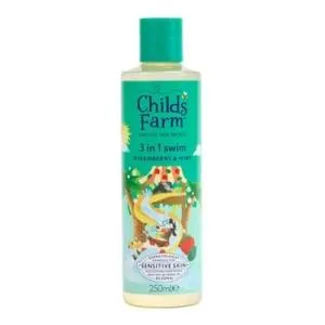 Childs Farm Gel doccia, shampoo e balsamo 3in1 dopo il bagno fragola e menta 250 ml