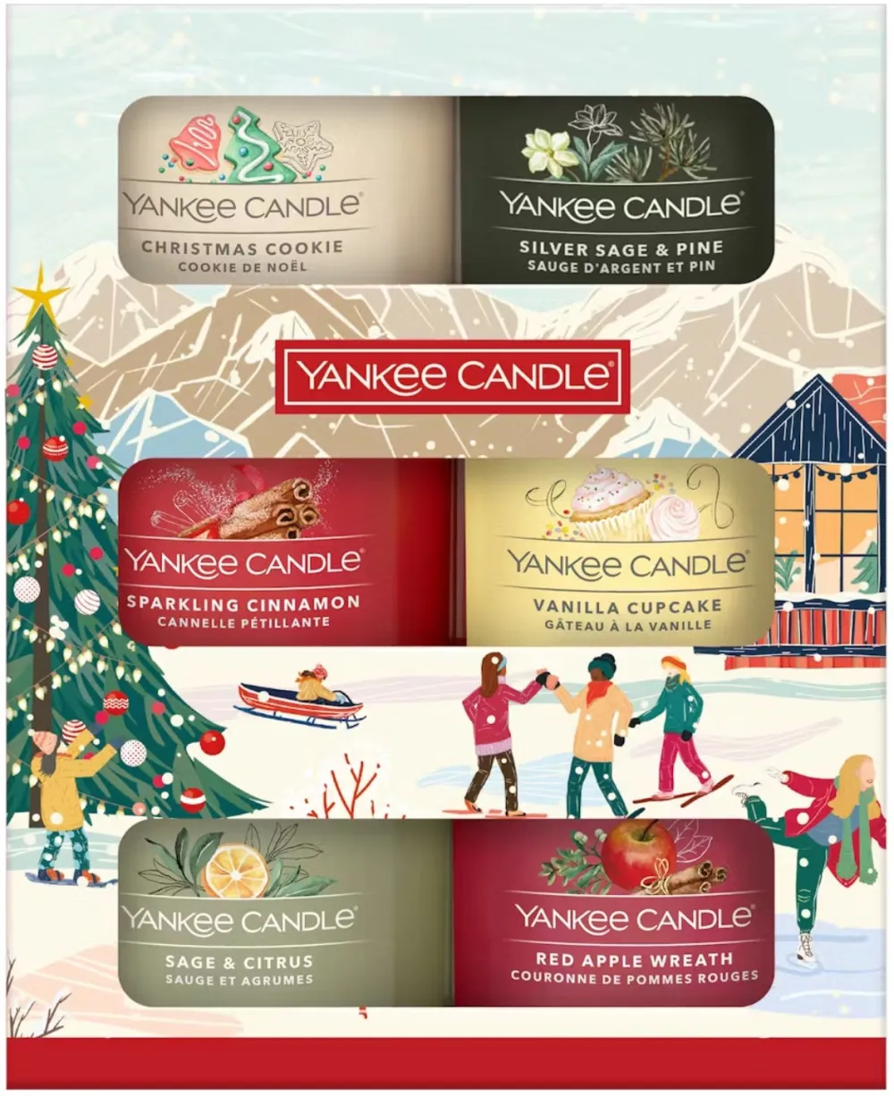Cofanetto Regalo con 6 Mini Candele Votive in Vetro