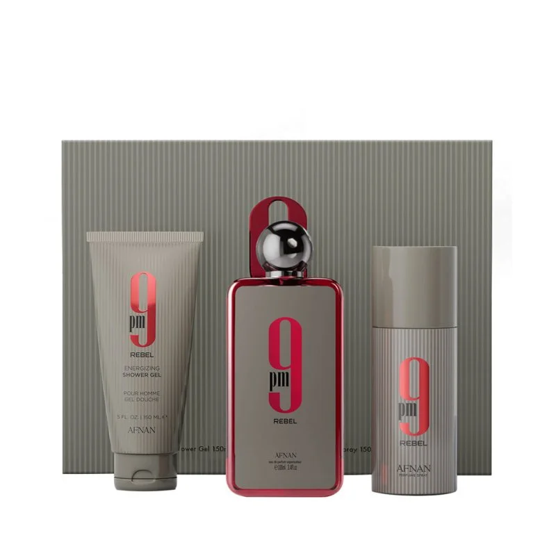 9 pm Rebel 100 ml + spray per il corpo 150 ml + SG Eau de Parfum unisex