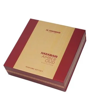 Al Haramain Amber Oud Ruby Edition cofanetto regalo unisex Eau de Parfum 75 ml + Eau de Parfum 30 ml + spray per il corpo