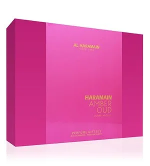 Al Haramain Amber Oud Ultra Violet cofanetto regalo da donna Eau de Parfum 75 ml + Eau de Parfum 30 ml + spray per il corpo