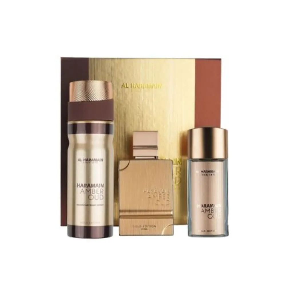 Amber Oud Gold Edition cofanetto regalo 75 ml + Eau de Parfum 30 ml + body mist unisex 75 ml parfemovana voda 30 ml telova mlha parfemovana voda 200 ml unisex