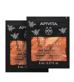 Apivita Express Beauty Maschera viso alla pappa reale rivitalizzante con effetto rassodante 2x8 ml