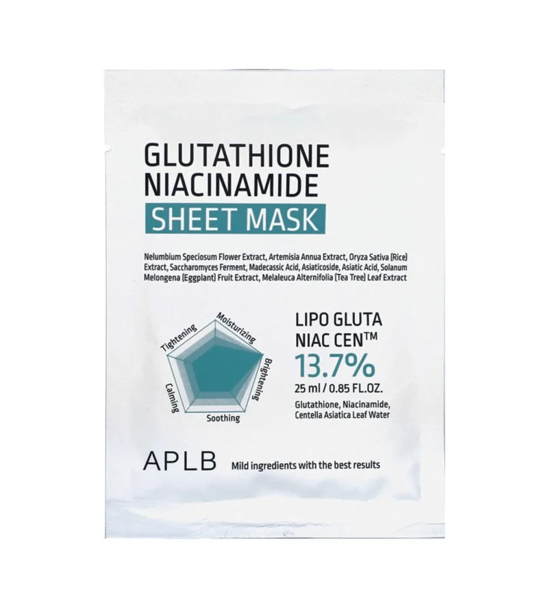 Glutathione Niacinamide Sheet Mask maschera idratante e illuminante 25 ml