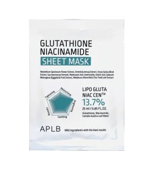 APLB Glutathione Niacinamide Sheet Mask maschera idratante e illuminante