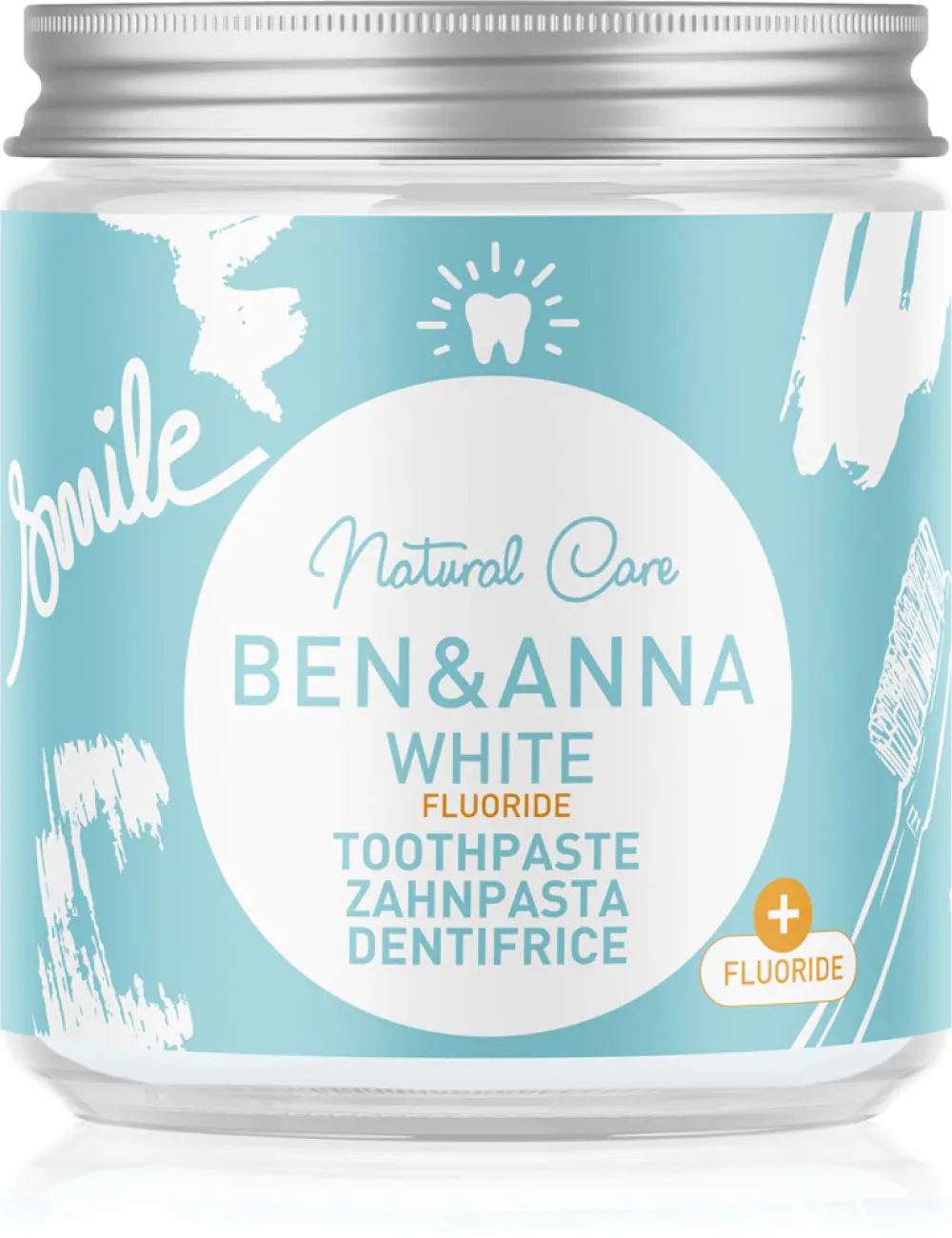 Ben & Anna Dentifricio sbiancante con fluoro (100 ml) - con camomilla e salvia