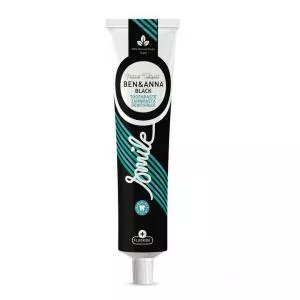 Ben & Anna Dentifricio sbiancante al fluoro (75 ml) - Nero - con menta e carbone attivo