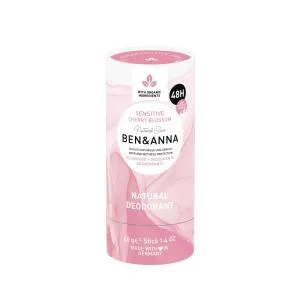 Ben & Anna Deodorante solido Sensitive (40 g) - Fiori di ciliegio - senza bicarbonato di sodio