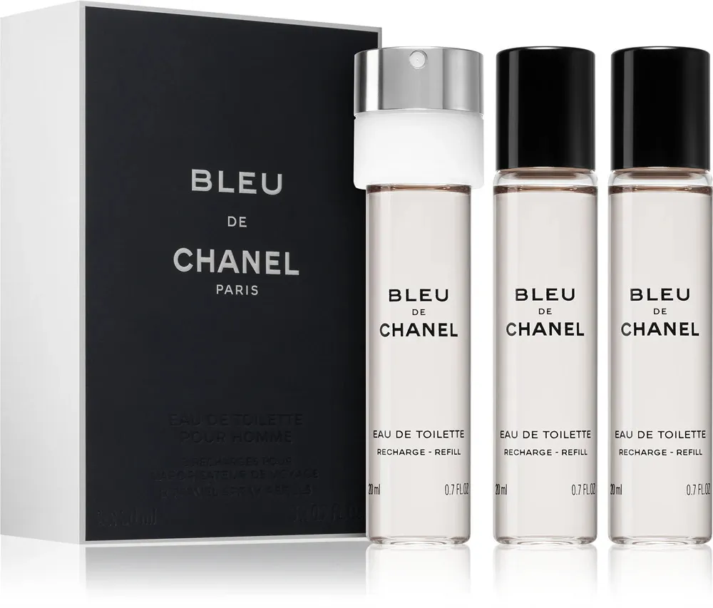 Bleu de Chanel EDT ricarica 2 x 20 ml + EDT ricarica con vaporizzatore 20 ml M 60 ml