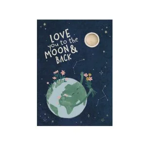 Blossombs Bomba di semi - Carta regalo - Ti amo fino alla luna e ritorno (1 pz) - regalo originale d'amore
