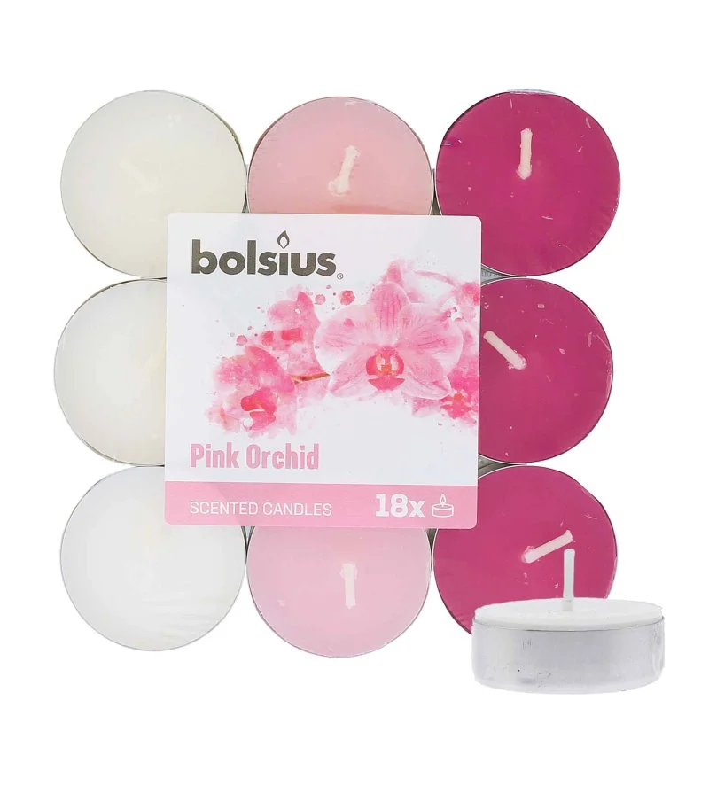 Scented Tealights Orchid 4h candela tealight 18 pz
