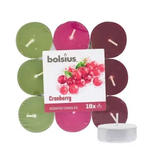 Bolsius Candeline profumate Cranberry 4 h 18 pz