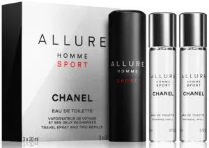Chanel Allure Homme Sport eau de toilette per uomo 3x20 ml flacone ricaricabile