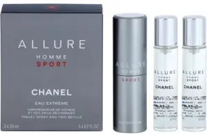 Chanel Allure Homme Sport Eau Extreme eau de toilette 3x20 ml per uomo flacone ricaricabile