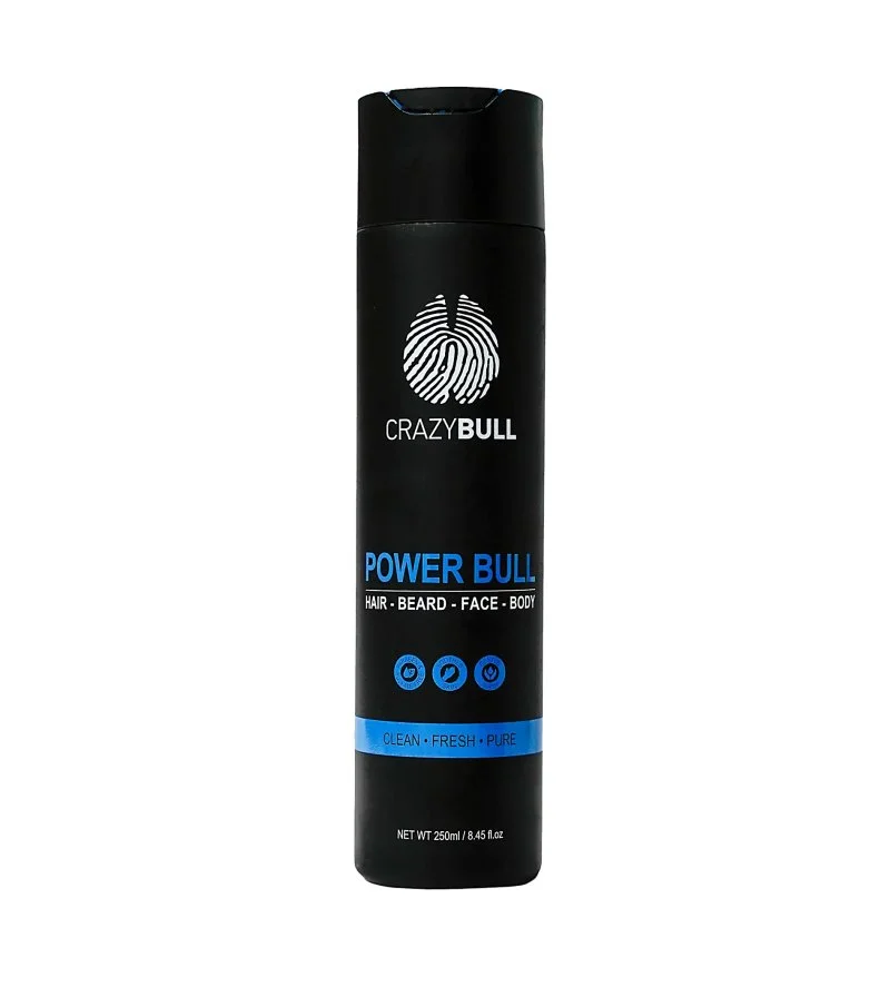 Power Bull Hair-Beard-Face-Body Shampoo shampoo multifunzione 4 in 1 per capelli, barba, viso e corpo 250 ml