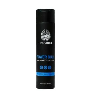 CrazyBull Power Bull Hair-Beard-Face-Body Shampoo shampoo multifunzione 4 in 1 per capelli, barba, viso e corpo
