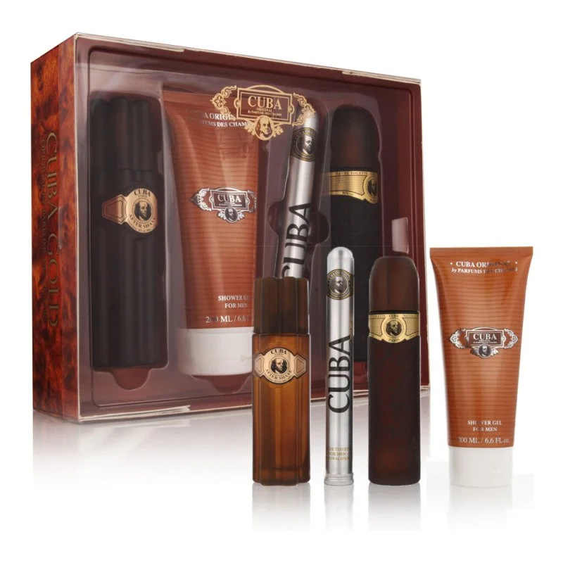 Cuba Gold 100 ml + EDT 35 ml + Dopobarba 100 ml + Gel doccia eau de toilette da uomo