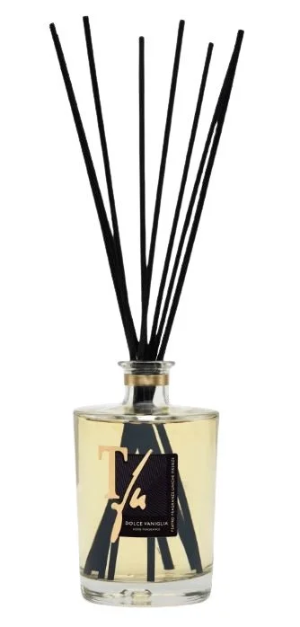 VANIGLIA BASTONCINI ML.500 FRAGRANZA AMBIENTE - TFU (10 Bastoncini in Bambù Nero cm.36 inclusi)