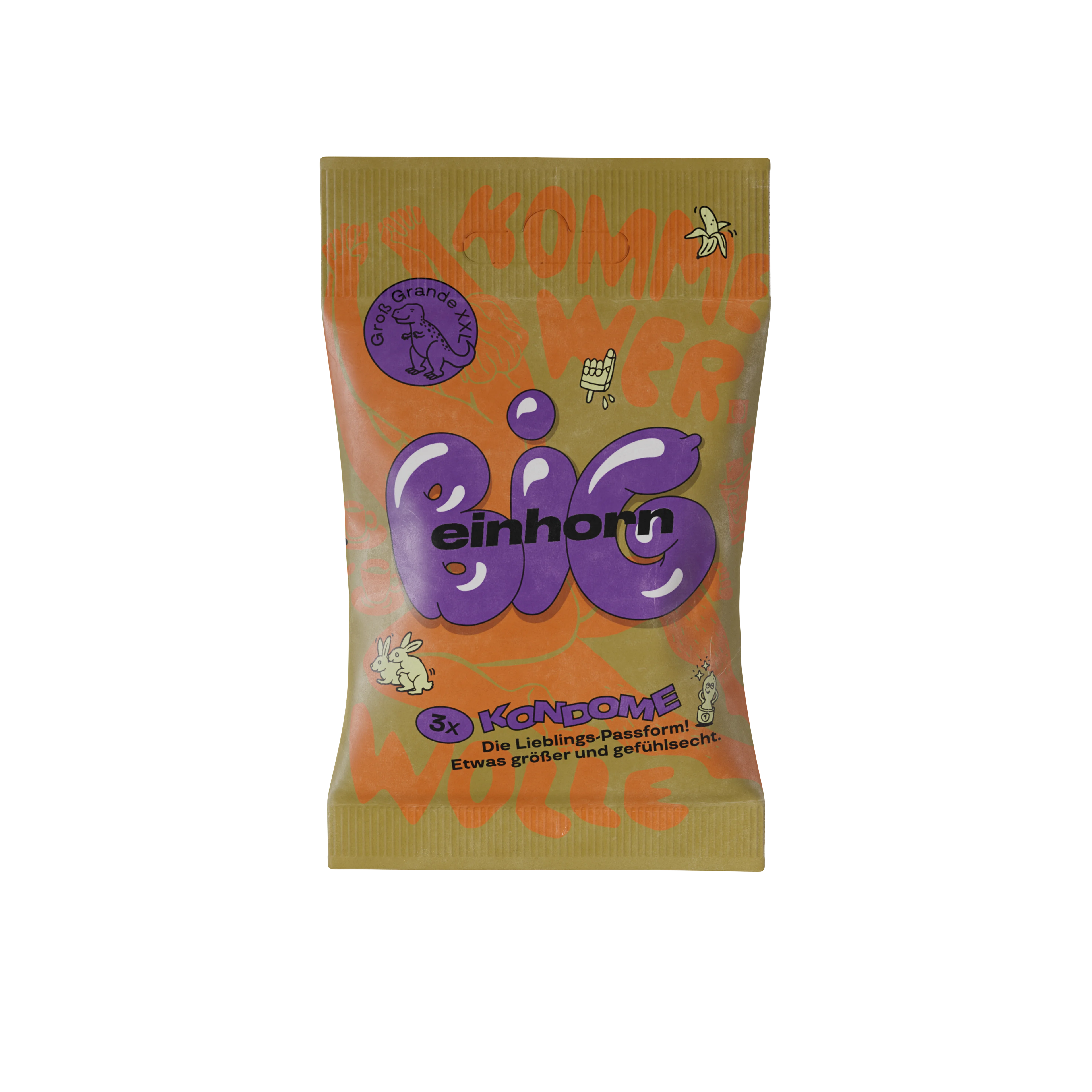 Einhorn Preservativi Big 3 pz - vegani, senza profumazione