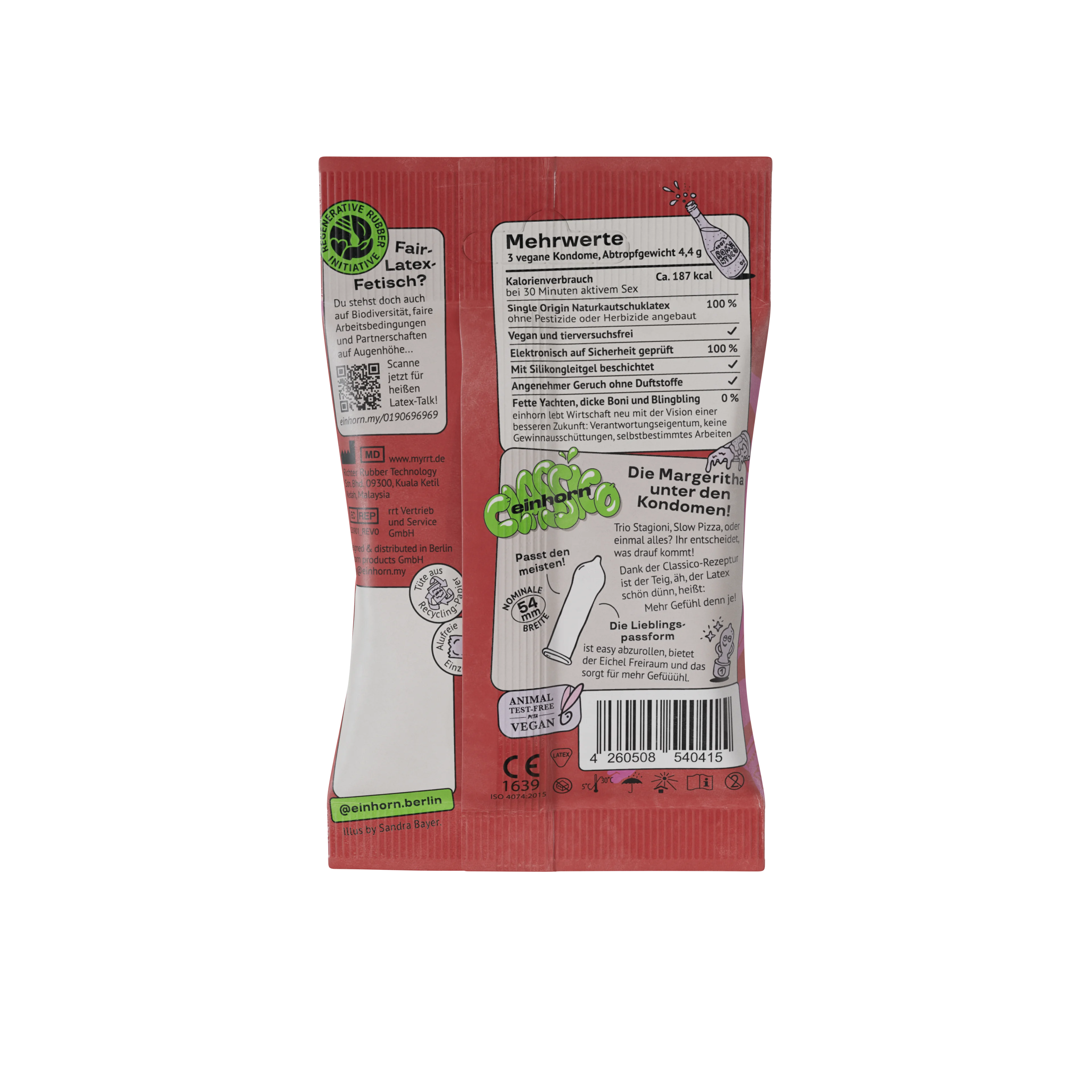 Einhorn Preservativi Classic 3 pz - vegani, senza profumazione