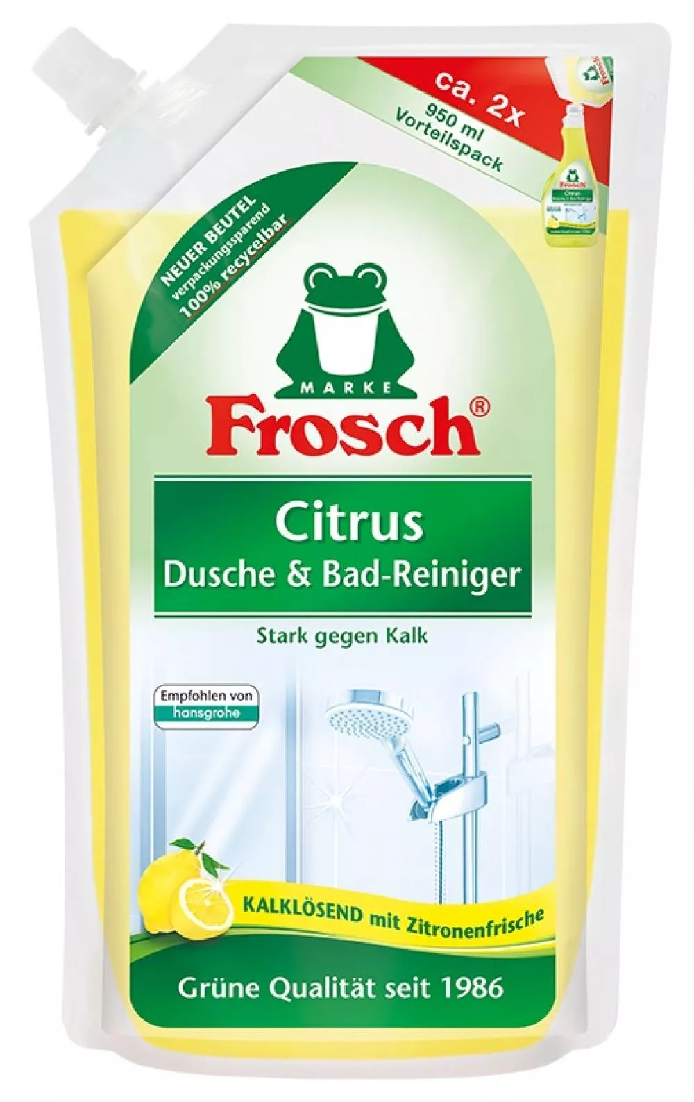 Frosch EKO Detergente per bagno e doccia con limone - ricarica (950 ml)