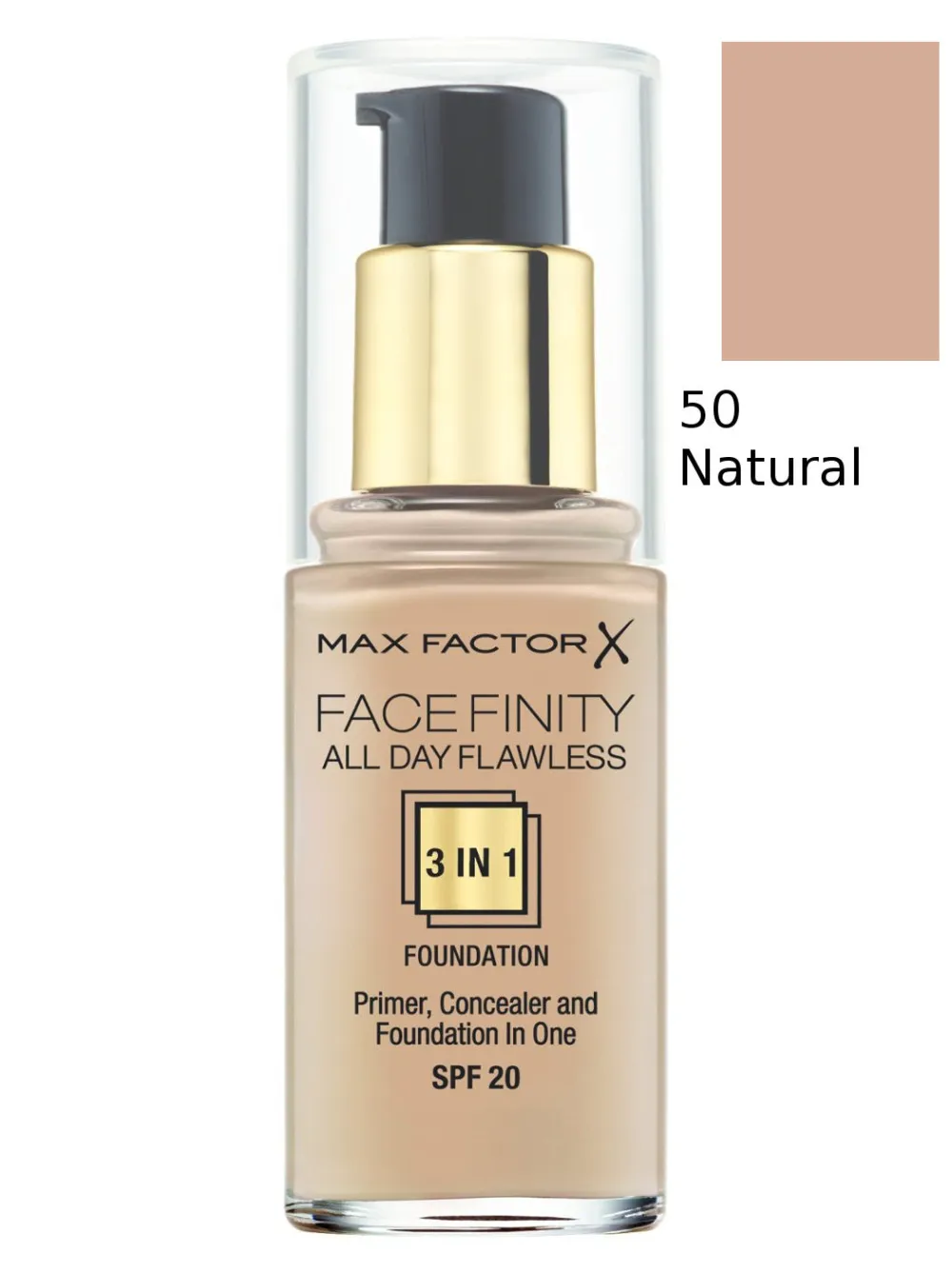 Facefinity 3in1 Fondotinta - 50 Natural 30 ml