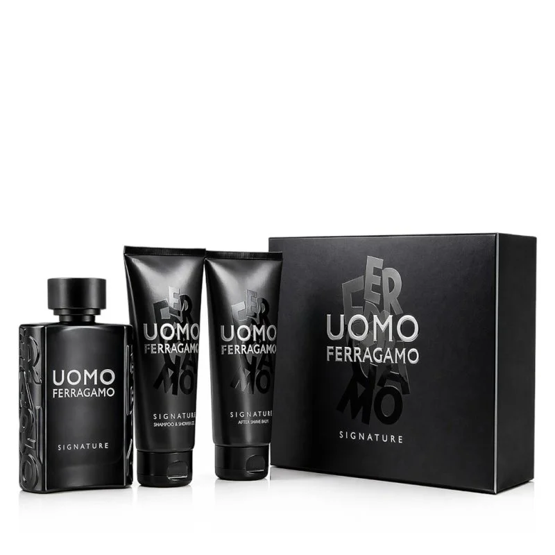 Uomo Signature eau de parfum da uomo 100 ml + balsamo dopobarba 100 ml + shampoo e gel doccia da uomo