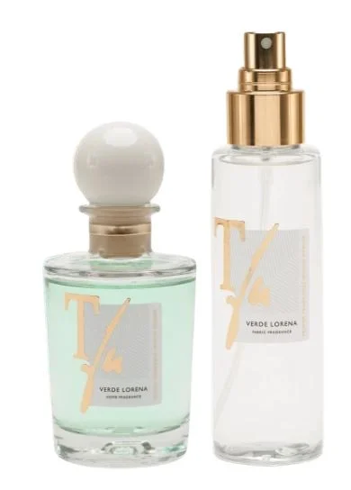 Box Verde Lorena Bastoncini Ml.100 Profumo per Ambiente + Spray Ml.100 Profumo per Tessuti