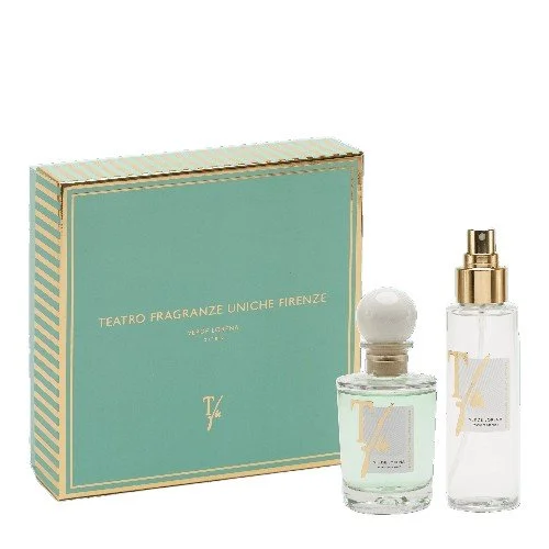 Box Verde Lorena Bastoncini Ml.100 Profumo per Ambiente + Spray Ml.100 Profumo per Tessuti