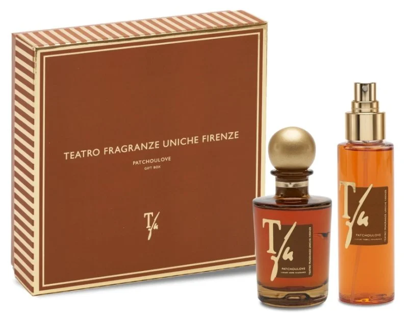 Box Patchoulove Bastoncini 100 ml Profumo Ambiente + Spray 100 ml Profumo Tessuti