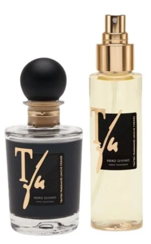 Gift Box Nero Divino Bastoncini Ml.100 Profumo per Ambienti+Spray Ml.100 Profumo per Tessuti