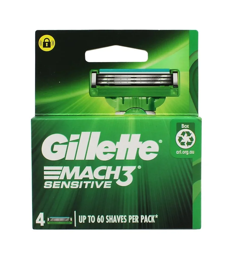 Mach3 Sensitive lame di ricambio 4 pz per uomo