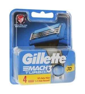 Gillette Mach3 Turbo lame di ricambio 4 pz per uomo