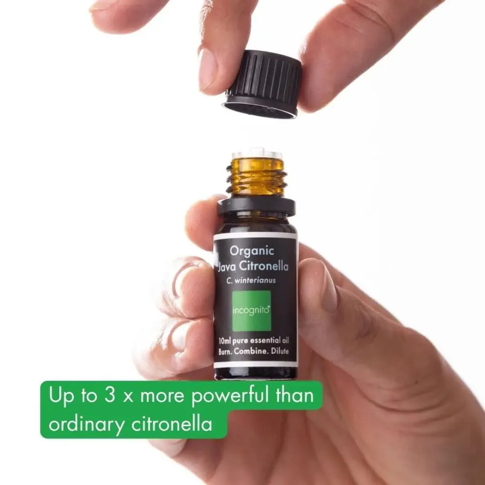 Incognito Olio essenziale di citronella BIO (10 ml) - non puzza per gli insetti più difficili