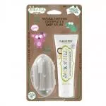 Jack n Jill Set d'azione Dentifricio per bambini - insapore (50 g) Spazzolino per bambini in silicone per dita - set scontato