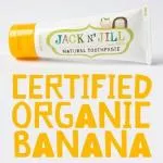 Jack n Jill Dentifricio per bambini - banana BIO (50 g) - senza fluoro, con estratto di calendula biologico
