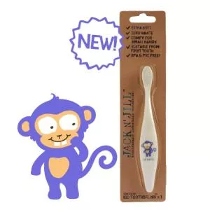 Jack n Jill Spazzolino da denti per bambini Monkey - fatto di amido di mais