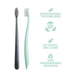 Jack n Jill NFco. Set di spazzolini SOFT - grigio menta (2 pezzi) - a base di amido di mais senza OGM