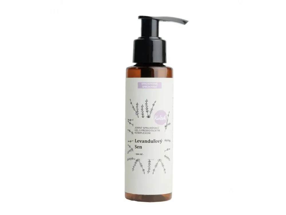 Kvitok Gel doccia delicato con complesso prebiotico Lavender Dream (100 ml) - con un delicato profumo di erbe