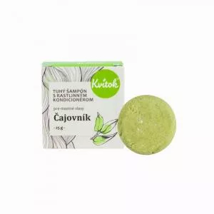 Kvitok Shampoo solido con balsamo per capelli grassi Tea tree (25 g) - con cheratina vegetale