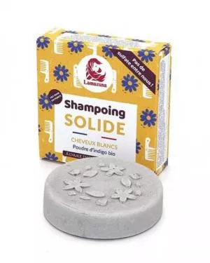 Lamazuna Shampoo rigido per capelli grigi - indaco (70 g)