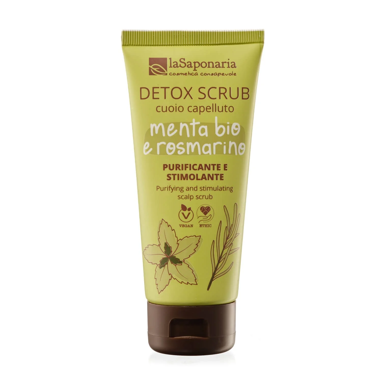 laSaponaria Peeling detossinante per il cuoio capelluto con menta e rosmarino (100 ml)