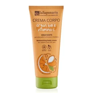 laSaponaria Crema corpo idratante con olio di argan BIO e vitamina C 200 ml - per una pelle luminosa e vellutata