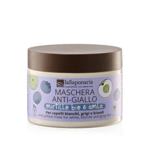laSaponaria Maschera No Yellow per capelli grigi con Amla e mirtillo (200 ml) - neutralizza i riflessi gialli