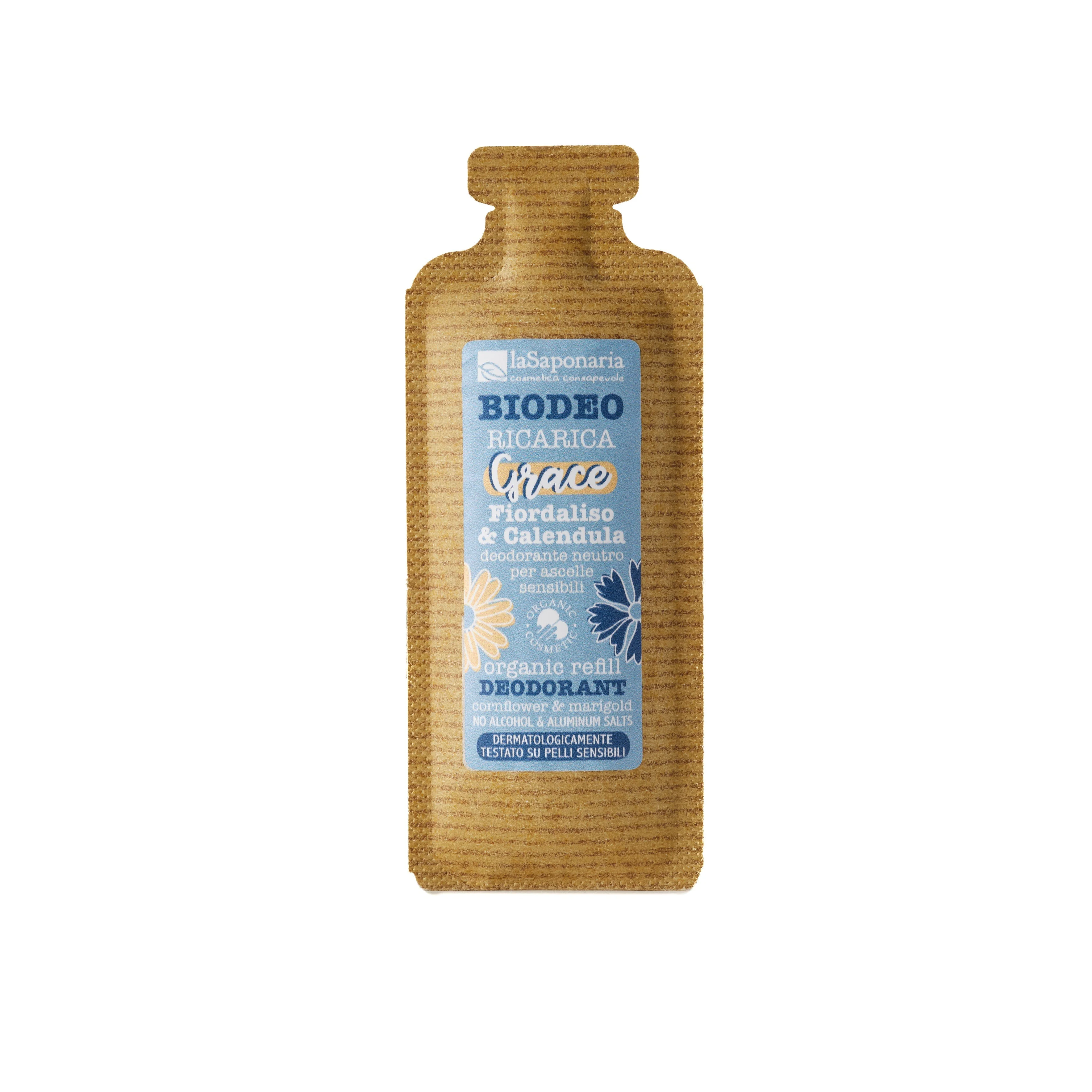 laSaponaria Ricarica per deodorante roll-on Grace - senza profumo BIO (40 ml) - per pelli sensibili