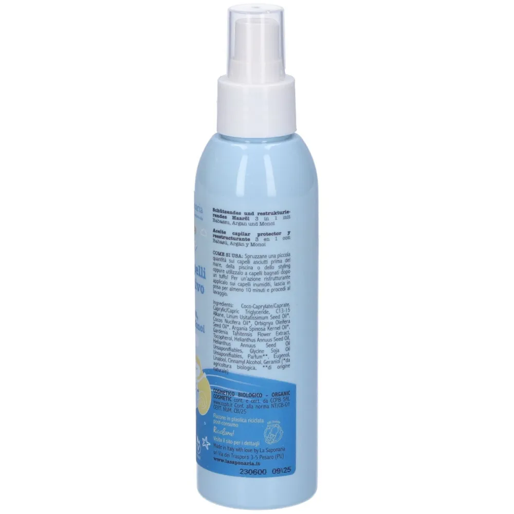 laSaponaria Olio protettivo per capelli 3in1 BIO (125 ml) - rigenera e cura
