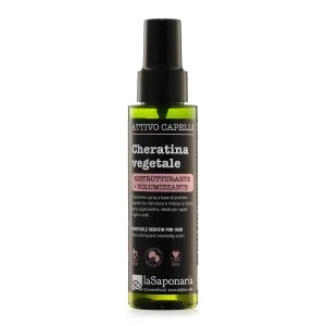 laSaponaria Cheratina vegetale per capelli - spray attivo ristrutturante e volumizzante (100 ml) - ideale per capelli danneggiati e fini