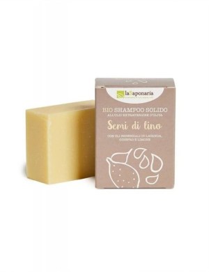 Sapone solido 2 in 1 per corpo e capelli con olio di lino BIO (100 g) - in confezione di carta