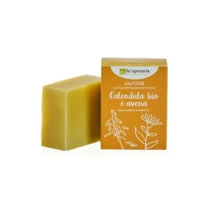 laSaponaria Sapone solido all'olio d'oliva BIO - Calendula e avena (100 g) - adatto per il corpo e il viso