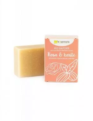 laSaponaria Sapone solido BIO - Olio di rosa e burro di karité (100 g)